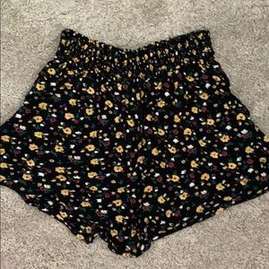 Black Forever 21 soft shorts with flowers